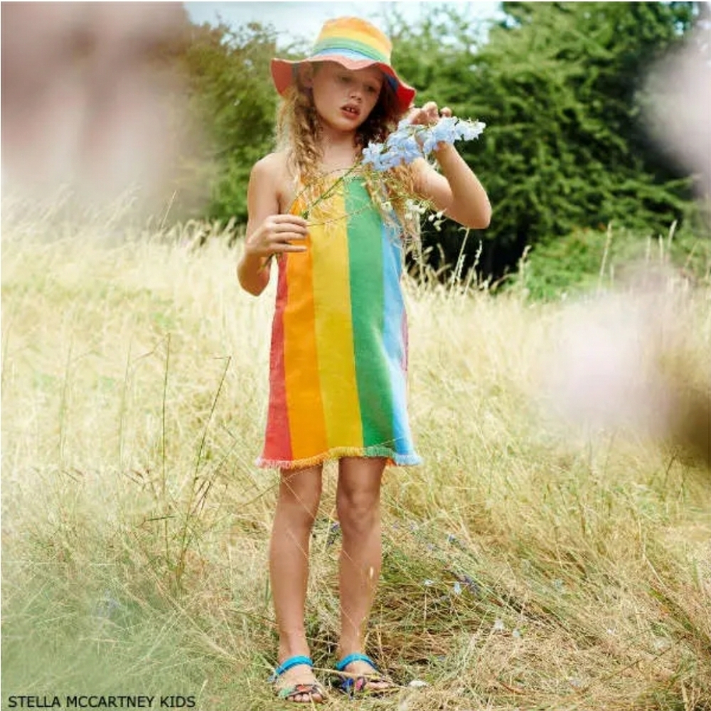 Stella McCartney Grils Rainbow Stripe Dress